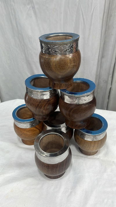 PACK X 6 - mate imperial de acero y madera