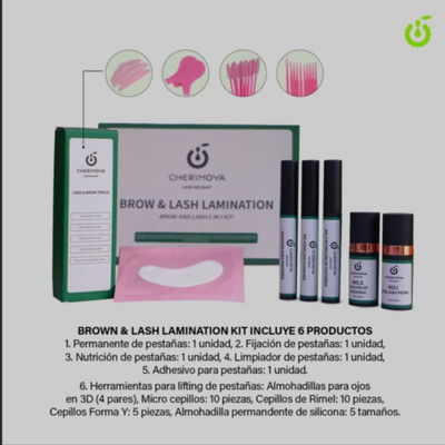 Kit Laminado De Pestañas Y Cejas Completo Cherimoya X43 Pcs