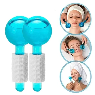Par De Ice Roller Masajeador Facial Frio Antiarrugas Gliter