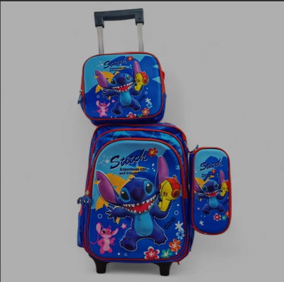 Mochila Carrito 3 piezas varios personajes 