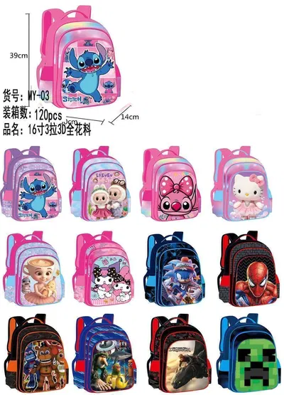 MOCHILA PERSONAJE 3D 3 CIERRES