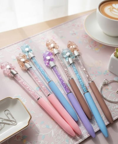 Lapicera con strass x 6 unidades surtidas