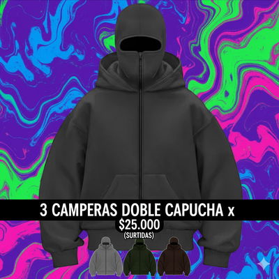 Pack x 3 camperas doble capucha