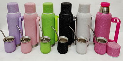 Pack x 10 SET DE MATE CON TERMO GLITTER