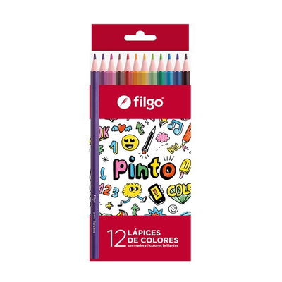 PACK X 12 - LAPIZ LARGO X12 COLORES FILGO
