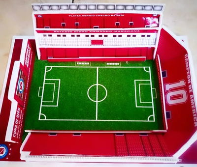 Maqueta Estadio Diego Armando Maradona - Asociación Atlética Argentinos Juniors 20 x 30cm
