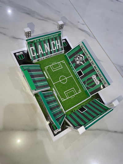 Maqueta Estadio República de Mataderos - Nueva Chicago  20 x 30cm