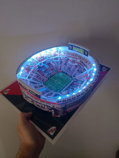 Maqueta Estadio Monumental River Plate con público 27 x 37cm
