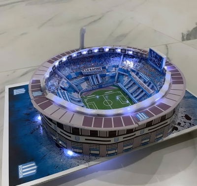 Maqueta Estadio Cilindro Racing Club de Avellaneda con público 27 x 37cm