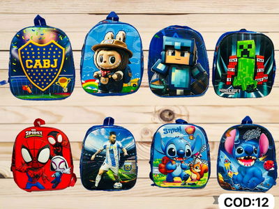 Mochila para jardín 3D tela 12" 2 cierres