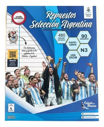 BLOCK 480 HOJAS SELECCION ARGENTINA HOJAS N3 CARPETA 