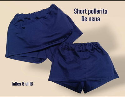 SHORT POLLERA ESCOLAR INFANTIL 