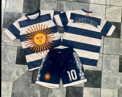 Conjunto de futbol Sublimado niño  argentina 