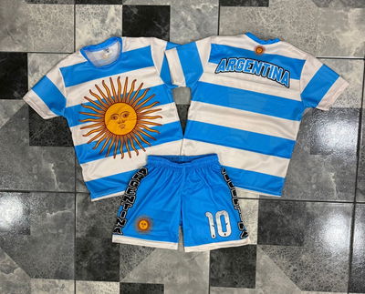 Conjunto de futbol Sublimado niño  argentina 