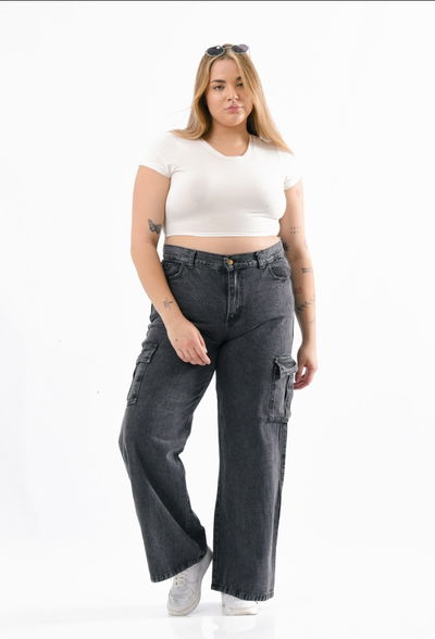 Pantalon wide leg cargo especial