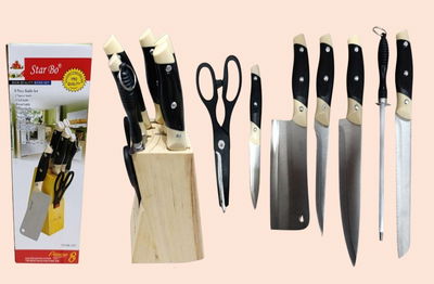 JUEGO DE CUCHILLOS 820 c/ORGANIZADOR DE MADERA