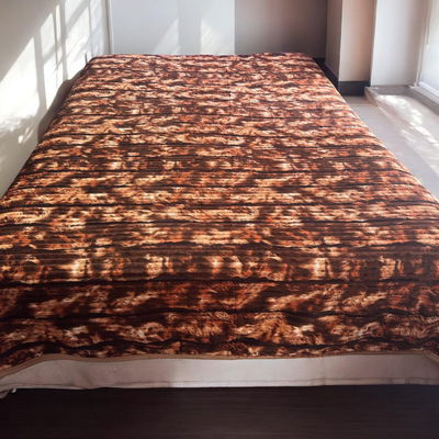 Manta con Corderito Animal Print 2 plazas 1/2