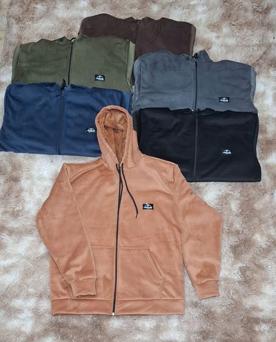 Campera plush con piel unisex