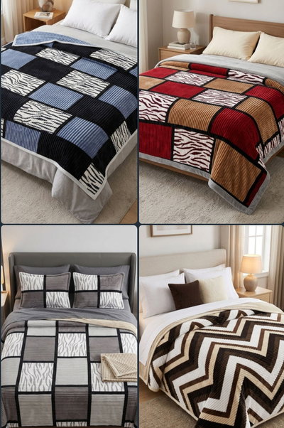 Manta con corderito estampada 2 1/2