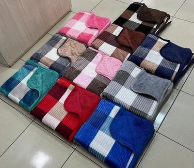 Manta con corderito cuadrille 2 1/2