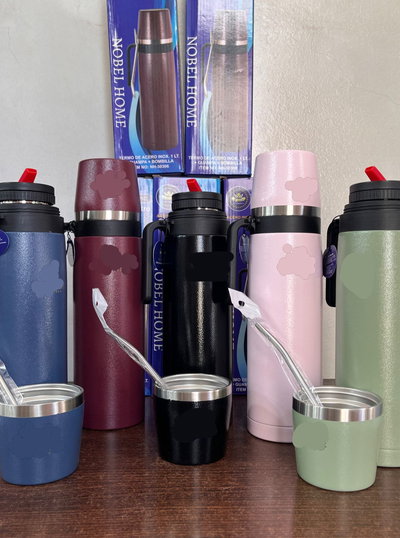 TERMO 1 LT. DE ACERO CON MATE BOMBILLA