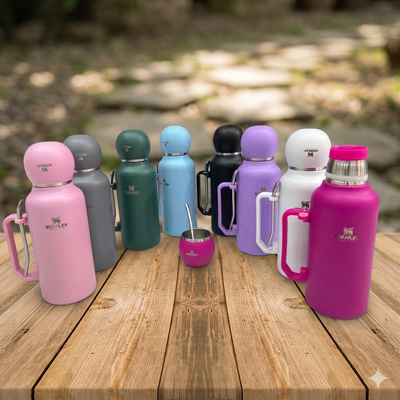 Termo tapa mate bolita 1.2L con bombilla