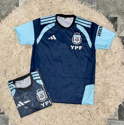 Camiseta de fútbol Sublimado y bordados adulto Argentina entrenamiento 