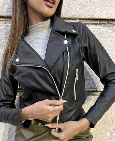 Campera cruzada de Eco cuero Dama