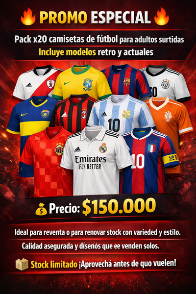 PROMO x 20 CAMISETAS ADULTO RETRO Y ACTUALES 