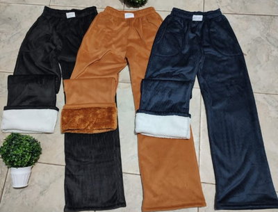 Palazo de Plush con piel Dama