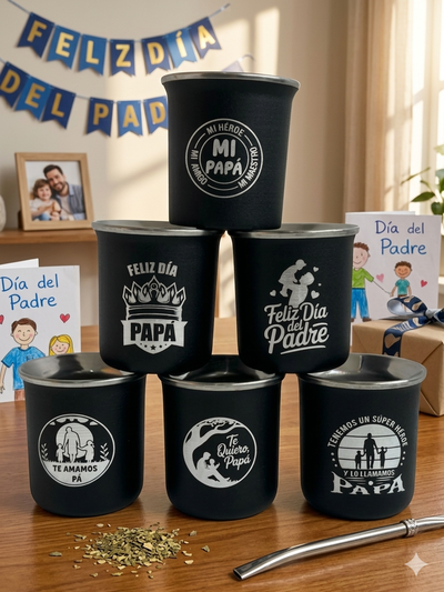 Mate Acero papá x 6 unidades 