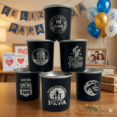 Vasitos alumin Dia del padre x 6 unidades 