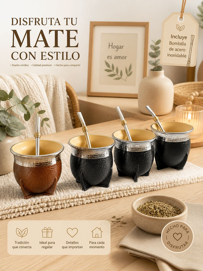 PACK x 6 - Mate pampita simil cuerina
