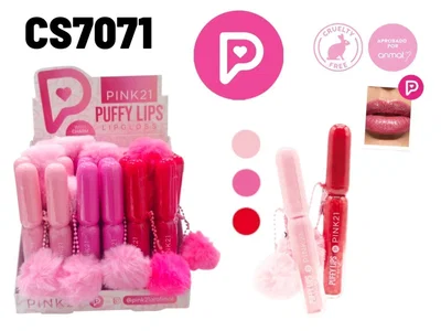 CAJA DE LIP GLOSS COLGANTE PINK 21 X 24 UNIDADES