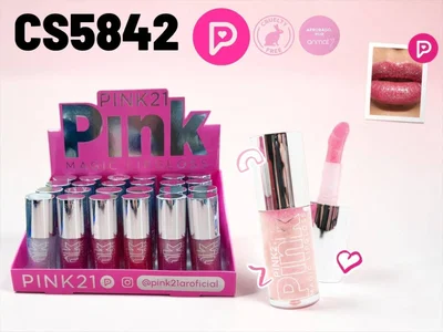 CAJA DE BRILLO LABIAL PINK 21 X 24 UNIDADES
