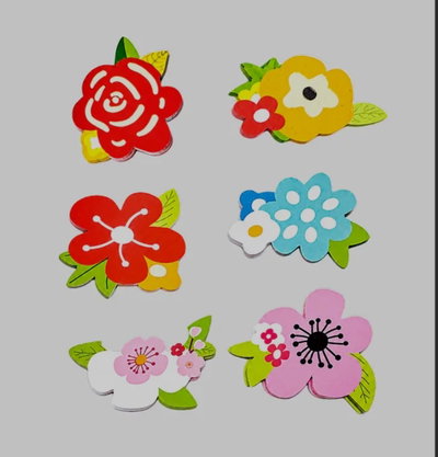 24 tarjetas de flores x 6pcs