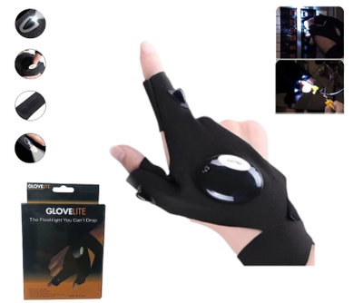 GUANTES CON LUZ LED LINTERNA X 2 UNDS