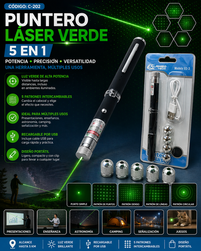 PUNTERO LASER RECARGABLE USB LAMBO TECH