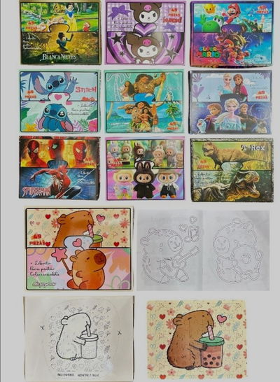 Rompecabezas infantil + librito de colorear x 6 unidades