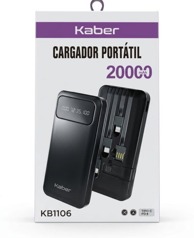 CARGADOR PORTATIL 20.000 KABER