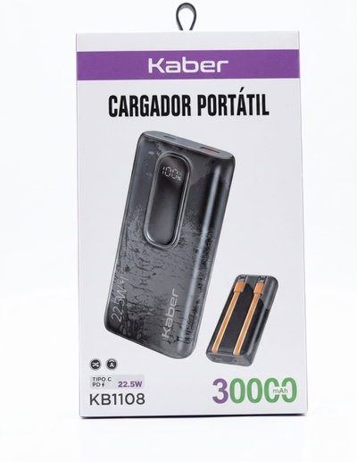 CARGADOR PORTATIL 30.000 KABER