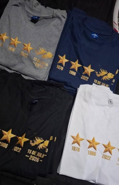 Remera 3 estrellas y Malvinas t.especial