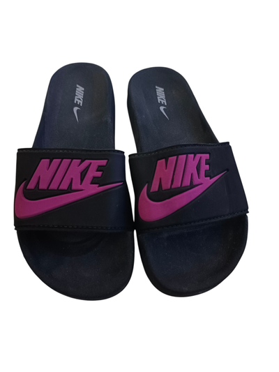Ojotas importadas premium Nike negro y fucsia