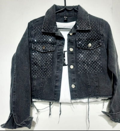 Campera de Jean mom con brillos TALLE ESPECIAL