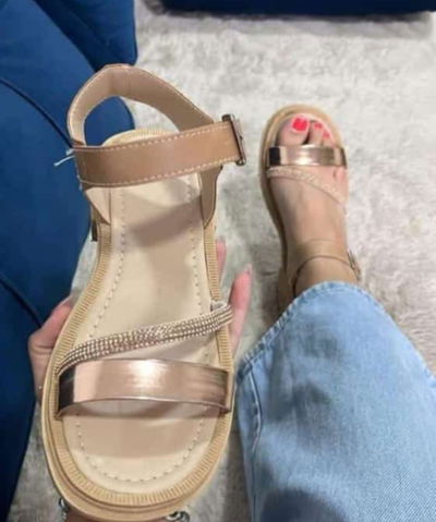 Sandalias dama brillo