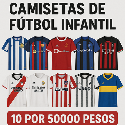 Pack x 10 camisetas de futbol surtidas