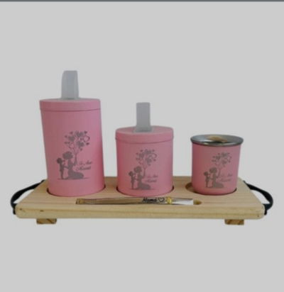 Tabla Matera( yerbera + azucarera + bombilla + mate)