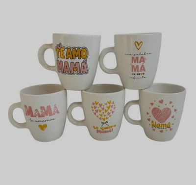 Tazas de ceramica Mamá  x 18 unidades 