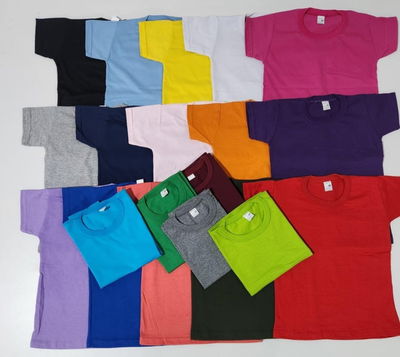 Remeras lisas infantil x 14 unidades