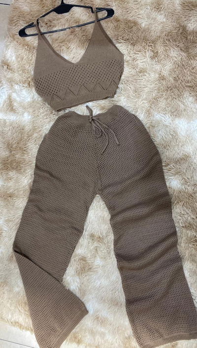 Conjunto Top calado + pantalón t.unico(sede hasta t 6/7)
